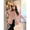 Pink Tassel Fragrant Tweed Suit Coat Female Autumn Winter Thickened Retro Double-Breasted Women Blazers
