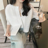 Pleated Casual Thin Jacket for Women with A Sense of, Loose One Button Short Cardigan Top for Women