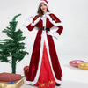 Deluxe Classic Mrs. Claus Christmas Costume Xmas Party Santa Claus Cosplay Women Red Dress Christmas Queen Carnival Party Dress