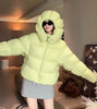 Puffy Cotton Jacket Women Winter Warm Thicken Parka Drawstring Hooded Short Coat Windproof Y2K Streetwear куртка женская