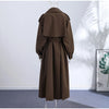High Street Brown Belted Trench Coats Women's Loose Lapel Lace-up Button Full Sleeve Windbreakers Autumn Ladies Outwear