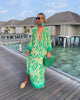 Autumn Women's Print Casual Dress V-neck Long Sleeve Loose Holiday Party Long Dresses For Women Robe Femme