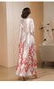 Women Long Sleeve Jacquard Dress Floral Long Dress Girls Evening Events Party Dress Chinese Style Photograph Vintage