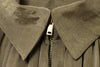 Casual Martini Green Satin Bomber Jacket Women Long Sleeve Zipper Pleated Oversized Coats Fall Shirt Jacket