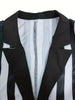 Casual Black and White Striped Print Vintage Blazers Women Fall Clothes Coat Notched Collar Single Breasted Outerwears