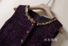 Womens Dresses Small Fragrant Tweed Vest Skirt Beaded Sequined Tweed A word Loose Dress Spring and Autumn Women's Dress
