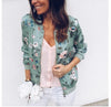 Women Elegant Zipper Jacket Spring Autumn Floral Printed Jackets Office Wear Slim Office Coat Retro Outwear