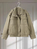 Oversized Tie Waist Short Trench Coat Stand Collar Long Sleeve Patch Pockets Spring Chic Daily Casual Women Jacket