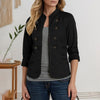 Autumn Casual Lightweight Jackets Women Mandarin Collar Long Sleeve Open-Front Outerwear Commuting Solid Cardigan Coats