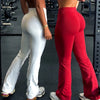Women Flared Legging Women Seamless Yoga Pants Crossover V-shape Waist Flared Gym Legging Sports Workout Trousers Gym Tights