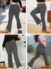 Plus Size Women's Soft High Waisted Flare Pants, Leggings Tummy Control Soft Bootleg Bell Bottoms Running