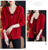 Women Knitted Sweater Cardigan Jacket Solid Hooded Zipper Sweater Coat Female Knitwear Casual Tops Female Jackets