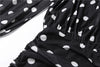 See Through Mini Dress Woman Turtleneck Mesh Full Sleeve Polka Dot Print Skinny Peach Hip Street Ruched Elegant Bodycon