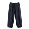 Women's Autumn Versatile Bloomers Plaid Printed Loose Pants Female High-Waist Drawstring Casual Trousers