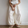 Elegant Apricot Loose Pleated Bloomers Women Casual Elastic Waist Trousers Female Spring Sheer Long Pants