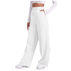 Women's Winter Sweatpants Solid Color Casual Fleece Sweatpants Outdoor Travel Camping Wide Leg Straight Pants