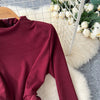 Long Dress Women Sexy Dresses Mock Neck Vestidos Y2k Streetwear Full Sleeve Tight Waist Elegant Splice Party Night Work