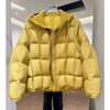Women Parkas Knitted Hooded Puff Cotton-padded Jacket Fake Two Pieces Loose Warm Thicke Cotton Coat Female Outerwear Overcoat