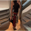 Women Chic Vacation Outfits Leopard Print Sheer Chiffon Shirt Casual Turn-down Collar Mini Dress & Detachable Scarf