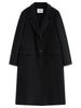 Winter Women's Tailored Shoulder Blazer Coat - Double Faced Wool Trench Outerwear with Notch Lapel Office Elegant