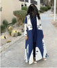Pleated Print Foldable Collar Women's Long Sleeve Trench Coat Winter Original Design Cardigan Coat