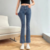 Women Flare Jeans Winter Streetwear Y2K Straight Pants Ankle Length Denim Jeans Girls Party Casual Retro Blue Trousers