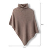 Cozy Solid Color Turtleneck Poncho Soft Loose Fit Cashmere Pullover Thin Warm Bat Sleeve Pullover for Women