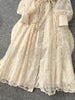 Spring Autumn French Women's Dress Lace Embroidery V-neck Lantern Sleeves Single Breasted Party Birthday Dress C192