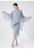 Pleated Shawl Coat For Women Slash Neck Solid Color Headcloth Scarf Versatile Coats Spring 2Z2603