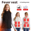 Women's Winter Smart Heated Vest, 11-Zone Heated Vest, USB-Powered Solid-Color Hooded Jacket, Casual, Sports, and Outdoor Warmth