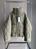 Quilted coat for women Quilted Jacket With Ties beige drawstring high neck pocket clip cotton jacket for women
