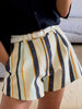 Colorful Striped Wide Leg Trousers Women Bohemian High Waist Multi-color Panelled Slim Straight Pants Lady Beachwear