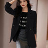 Spring Autumn Women Split Fork Blazer Coat Advanced Ladies Solid Color Tops Overcoat Female Long Sleeves Suit Jacket