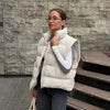 Two Wear Women's Winter Jacket Detachable Sleeve Padded Coat Stand Collar Hooded Puffer Coat Short Padded Coat Padded Vest
