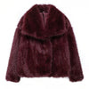 Women's Fur Coat Brown Artificial Fur Coat Women Winter Coats Fluffy Cropped Outerwears Hair Coat Warmth Plush Jackets