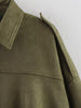 Spring Women's Suede Texture Effect Loose Version of Lapel Shoulder Jacket