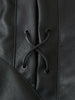 Suninherat Autumn Faux Leather Jacket Black PU Jacket Coat with Belt Lapel Women's Outwear