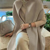 Spring Winter Woolen Women Coat Solid Elegant Vintage Thick Korean Batwing Style Chaqueta Mujer 2R8845