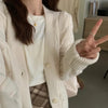 Korean Female Red Knitted Cardigan Sweater Lazy Wind Loose Cardigans Coat Spring Autumn Casual Thicken Sweater Jacket