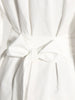 Women White Irregular Bandage Slit Shirt Dress V-Neck Long Sleeve Loose Fit Tide Spring Autumn 1DE9884