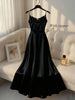 Pearl Strap Satin Slip Retro Dress Women's Elegant Solid Color Dress Strap Handmade Beaded Waist Collection Satin Gilded Dresses