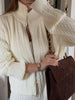 Casual Solid Knit Top Pants Set Women Stand Collar Full Sleeve Sweater Wide Leg Trousers Sets Autumn Lady Suit