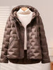 Autumn Winter Women's Puffer Jacket Short Hooded Thickened White Duck Down Coat Slim Fit Casual Warm Outerwear
