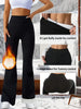 Ultra-Thick Lambswool Warm Leggings Woman Lift Hips High Waist Slim Wide Leg Tights Female Winter Thermal Black Flared Pants