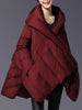 Winter Big Size Down Coat For Women Irregular Design A-line Solid Color Loose Mid Length Clothing 2VV223