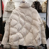 Janveny 90% White Duck Down Jacket Women Ultra Light Down Coat Casual Loose Stand-Up Collar Clothes Waterproof Windproof Outwear