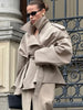 Solid Laepl Lace Up Trench Coat Women Full Sleeve Waist Cinching Short Windbreak Autumn Office Commute Outwear