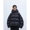 Stylish Silhouette 90% White Goose down Hooded down Jacket for Women, Curved Sleeve Puffer Coat, Thickened Outerwear, Winter Model