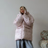 Oversized Printed Thicken Women's Coat With Hooded Loose Full Sleeve Zippers Pocket Cotton-padded Coats Winter Lady Outwear