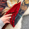Elegant Oil Painting Print Vintage Turn-down Collar Long Sleeve Chic Ruffle Slim Evening Dress French Women High Street Clothing